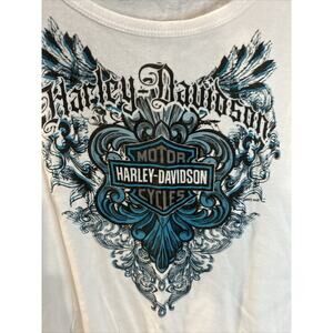 Harley Davidson T-Shirt Large White Pigeon Forge Smoky Motorcycle Biker Women